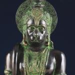 Brass Hanuman Meditation Idol 11" | Black & Green Tone | Lord Ram Engraving | 5 kg Divine Energy | 7" Width, 4.5" Depth | Invite Positivity & Good Health